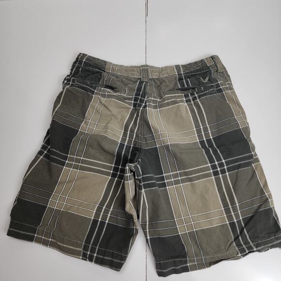American Eagle Outfitters Plaid Army Tan Bermuda Shorts w/ Pockets Men's Size 32 - Picture 3 of 8